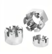 Hexagonal slotted nuts