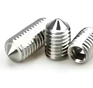 Hexagon socket set screw with pointed tip