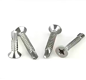 Cross recessed head self-tapping and self-drilling screw