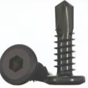 Black zinc chamfered hexagonal self-tapping screw drill bit